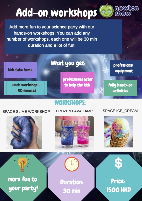 Space birthday party leaflet — page 2