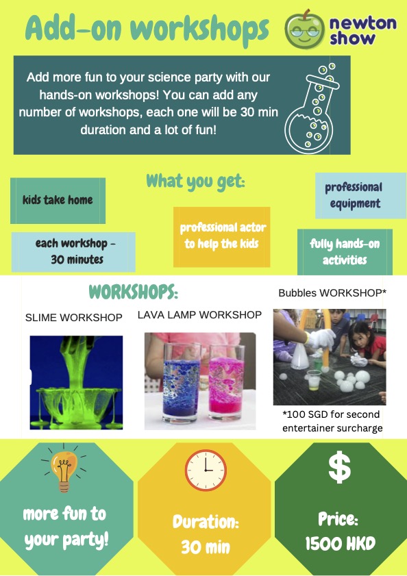 Dry Ice science birthday party leaflet — page 2